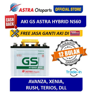 Aki GS ASTRA Hybrid NS60 (Free Pemasangan Instan + Tukar Tambah)