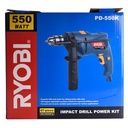 Ryobi Mesin Bor Impact Drill Set PD-550K / Bor Tembok + Busa+FaceShiel