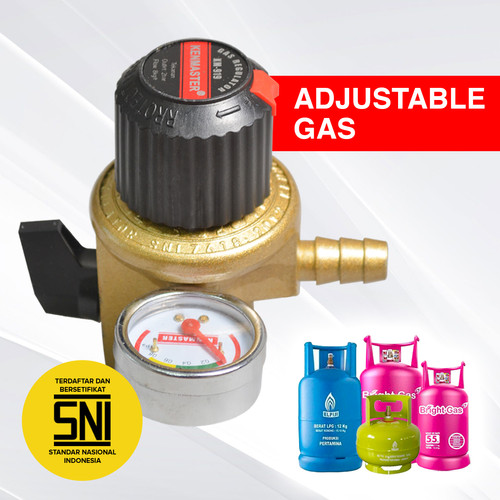 Kenmaster Kepala Regulator Gas - High Pressure + Meter KM919