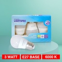 Lightspro Lampu LED Bundle Package - 3 Watt - 3 Buah
