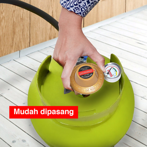Kenmaster Paket Regulator Otomatis + Meter + Selang 1,8M Hitam