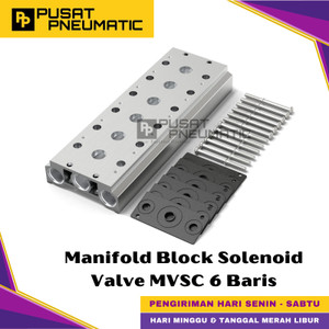 460M-5M6-G / 460M-5B6-G Pneumatic Base Plate Manifold Block Set 6 Baris Body 400 For Solenoid Valve Mindman 5/2 Type MVSC-460