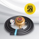 Kenmaster Paket Regulator Otomatis + Meter + Selang 1,8M Hitam