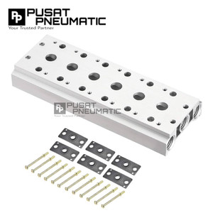 460M-5M6-G / 460M-5B6-G Pneumatic Base Plate Manifold Block Set 6 Baris Body 400 For Solenoid Valve Mindman 5/2 Type MVSC-460