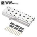 460M-5M6-G / 460M-5B6-G Pneumatic Base Plate Manifold Block Set 6 Baris Body 400 For Solenoid Valve Mindman 5/2 Type MVSC-460