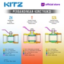 KITZ Ball Valve 8 bar , Gagang Biru , Fig. ZH , 1/2" - 15A - 15mm , Drat Screw