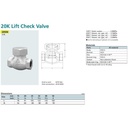 Lift Check Valve Ductile KITZ Fig. 20 SN , 1" - 25A - 25mm , Drat / Screw