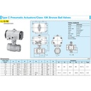 Pneumatic Ball Valve Bronze KITZ Fig. C-TE , 3/4" - 20mm, Drat / Screw