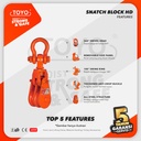 Snatch Block / Pulley Block Shackle 20 Ton - 14" HD 1 Sheave TOYO