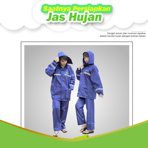 Jas Hujan Baju Celana Navy / Dark Blue XXXL Nankai