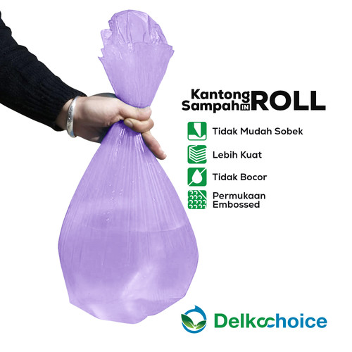 Kantong Plastik Sampah UNGU Violet Lilac Purple Trash Bag Warna Premium Virgin Plastic Tebal DELKOCHOICE