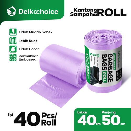 Kantong Plastik Sampah UNGU Violet Lilac Purple Trash Bag Warna Premium Virgin Plastic Tebal DELKOCHOICE