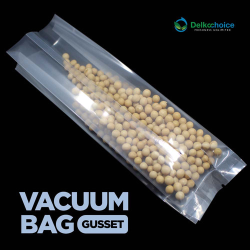 PLASTIK STANDING VACUUM BAG GUSSET 18x40 +6cm NYLON BERAS DELKOCHOICE SATUAN