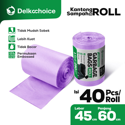 Kantong Plastik Sampah UNGU Violet Lilac Purple Trash Bag Warna Premium Virgin Plastic Tebal DELKOCHOICE