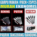 Garpu Makan Plastik Kuat Tebal Murah Trifinity Panjang Bening / Hitam / Putih Per Pack