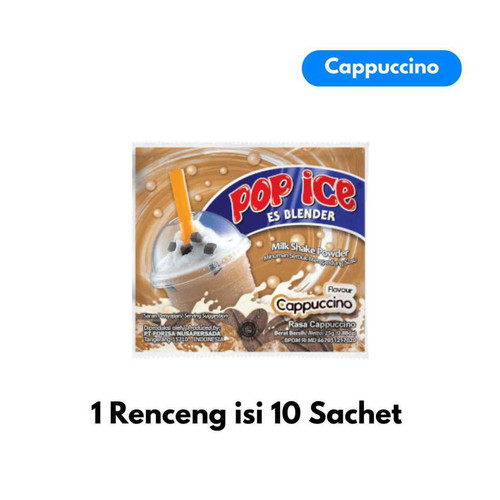 Pop ice 25gr Renceng 10 Sachet Durian Melon Coklat Taro Mangga Vanilla