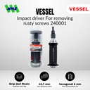 Obeng Ketok VESSEL Impact Driver Set No. 240001 Resin Grip Magnet Gagang Bola Sekrup Karat Dol