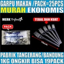 Garpu Makan Plastik Kuat Tebal Murah Trifinity Panjang Bening / Hitam / Putih Per Pack