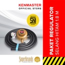 Kenmaster Paket Regulator Otomatis + Meter + Selang 1,8M Hitam