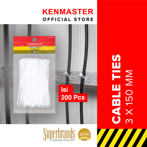 [EZM.2500261] Kenmaster Cable Ties 3 X 15 cm X 200 Pcs Putih - CABL014