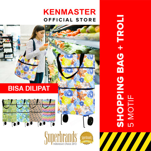 [EZM.2500469] Tas Belanja Lipat Roda Serbaguna NM-108 / Trolly Shopping Bag - Motif