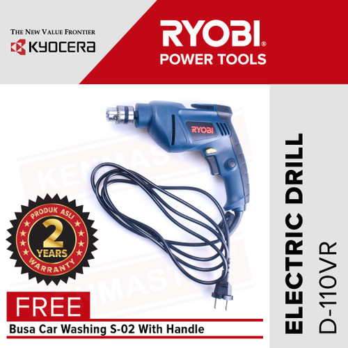 [EZM.2500480] Ryobi Drill D-110VR Bor Listrik 10mm Rotary Drill FREE Busa+Face Shiel