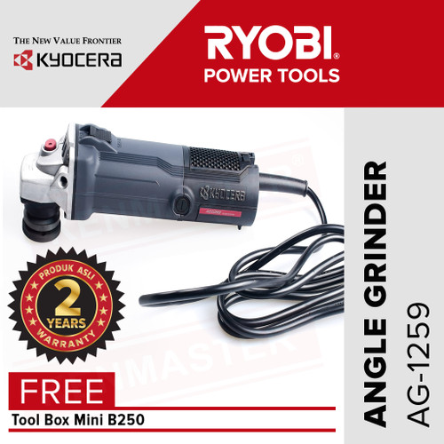 [EZM.2500489] Kyocera Angle Grinder / Mesin Gerinda AG-1259 FREE Tool Box+Face Shiel