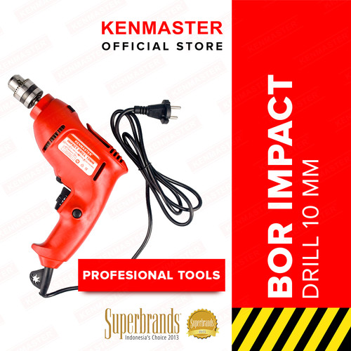 [EZM.2500497] Kenmaster Bor Impact 10MM Electric Drill REVERSIBLE-Merah
