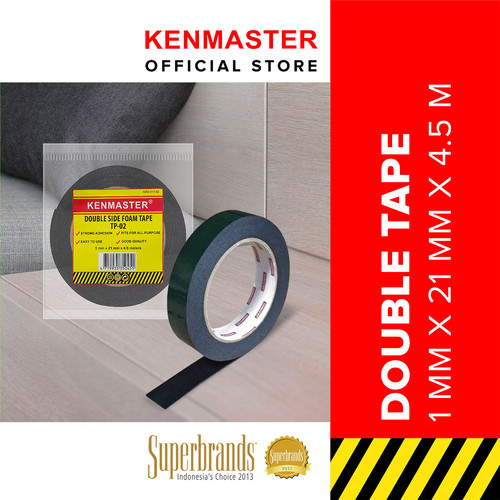 [EZM.2500612] Kenmaster Double Tape / Lem Double Bolak Balik Hijau TP02
