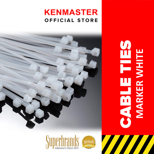 [EZM.2501334] Kenmaster Kabel TIES 3 X 200 MM X 100 PCS MARKER WHITE