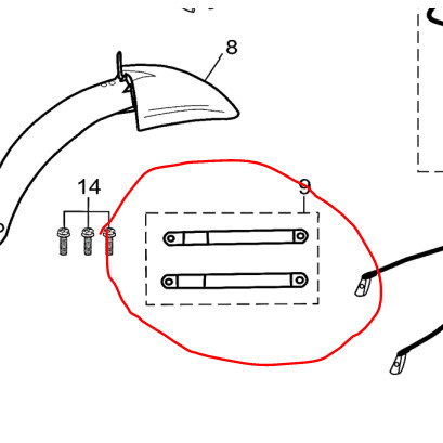 [EZM.1150190] Penyangga Spakbor Depan Bracket Fr Fender Sepeda Listrik Viar UNO